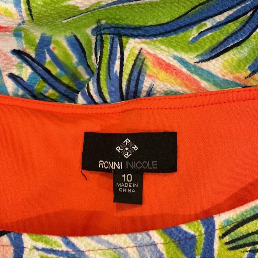 Ronni Nicole Blue and Green Sleeveless Sundress - Picture 6 of 7